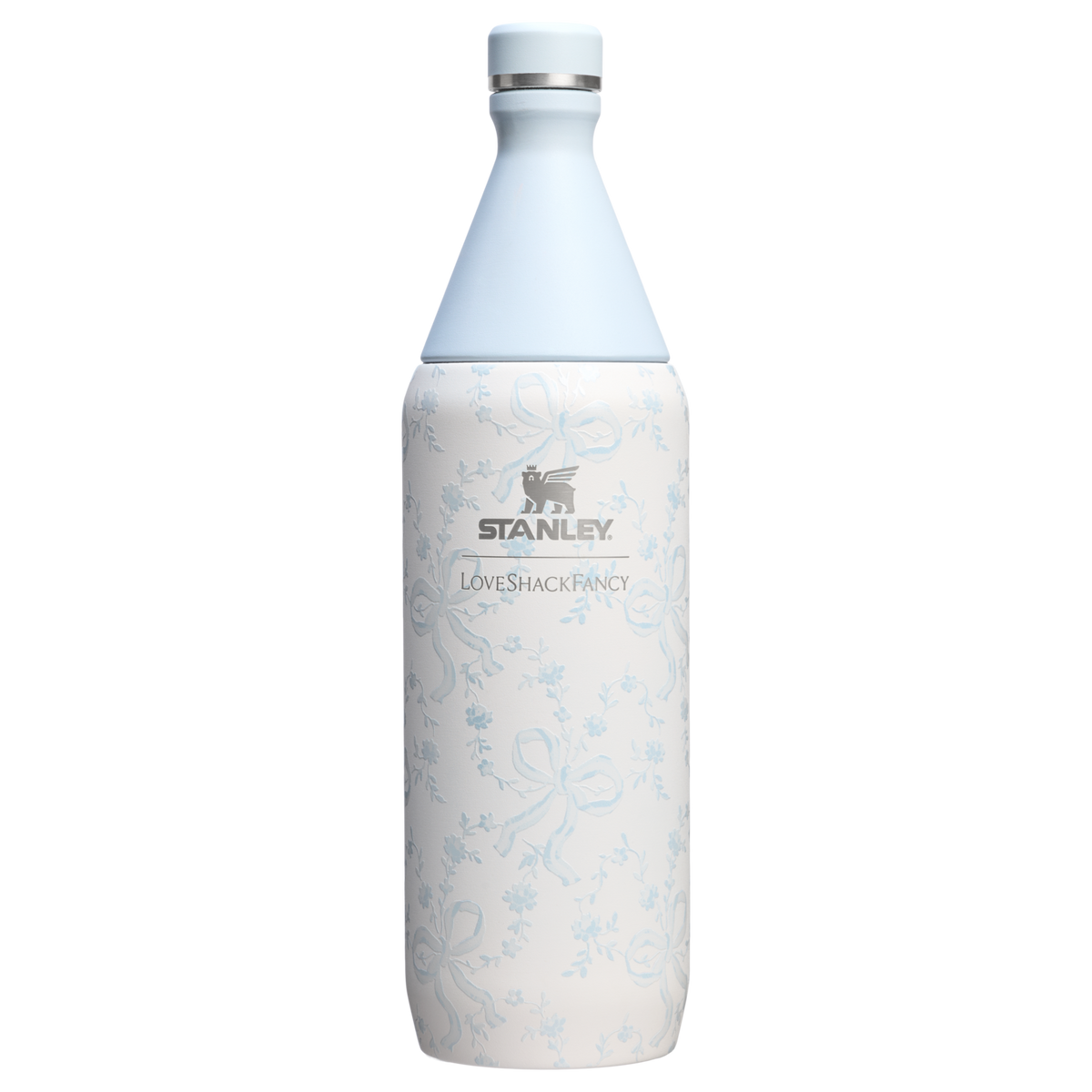 Stanley 1913 Stanley 1913 x LoveShackFancy Holiday All Day Slim Bottle 34 OZ dans Coquette Bow Winter Ice | Recto Afficher