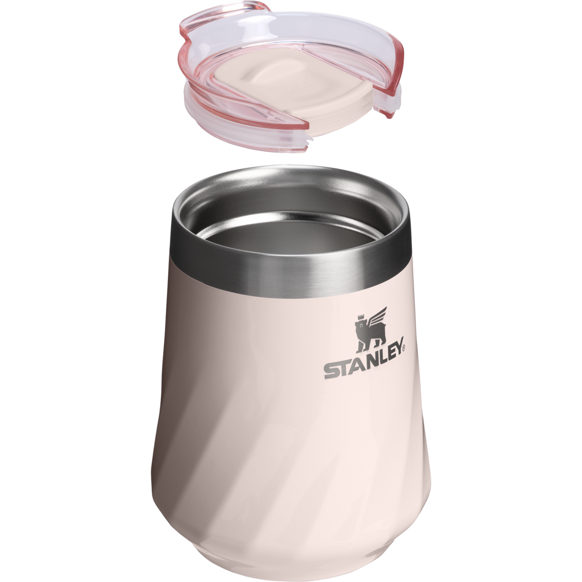 Stanley 1913 The Textured Reserve Wine Tumbler 11 OZ dans Rose Quartz Gloss | Coupe transversale Afficher