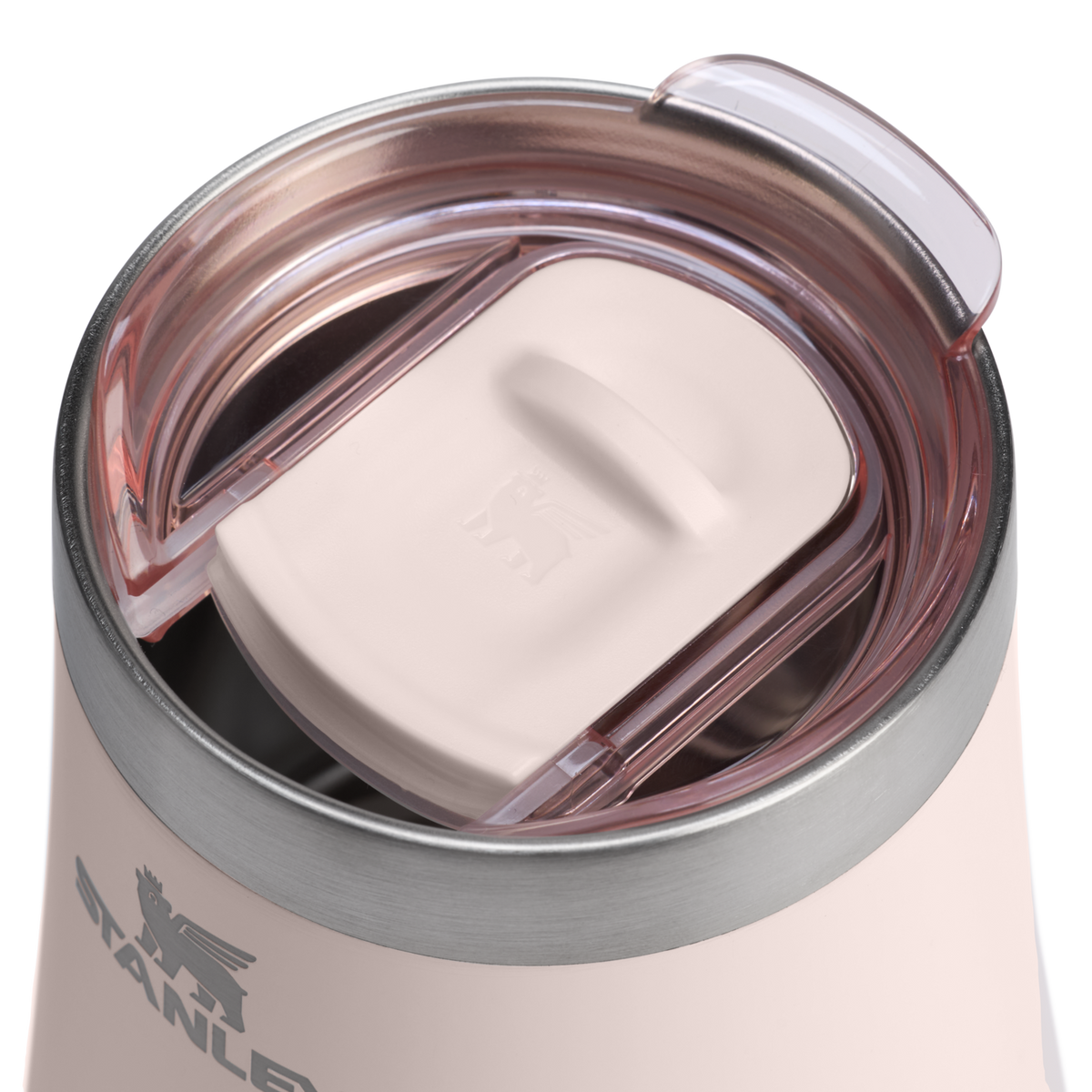 Stanley 1913 The Reserve Wine Tumbler 11 OZ dans Rose Quartz Gloss | Couvercle Détaillé Afficher