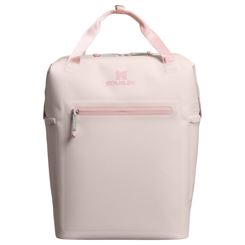 Stanley 1913 The All Day Madeleine Mini Cooler Backpack 20 Can 14 QT 13.2 L dans Rose Quartz | Recto Retour Afficher