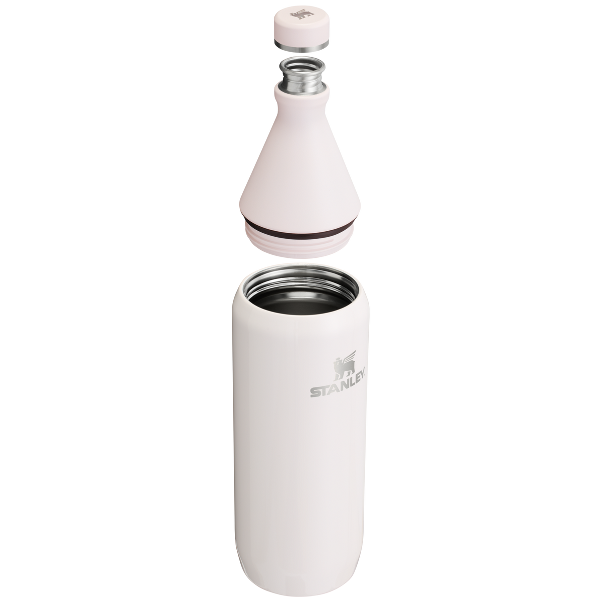 Stanley Leak Proof 34 OZ All Day Slim Bottle  with removable collar in Rose Quartz Gloss