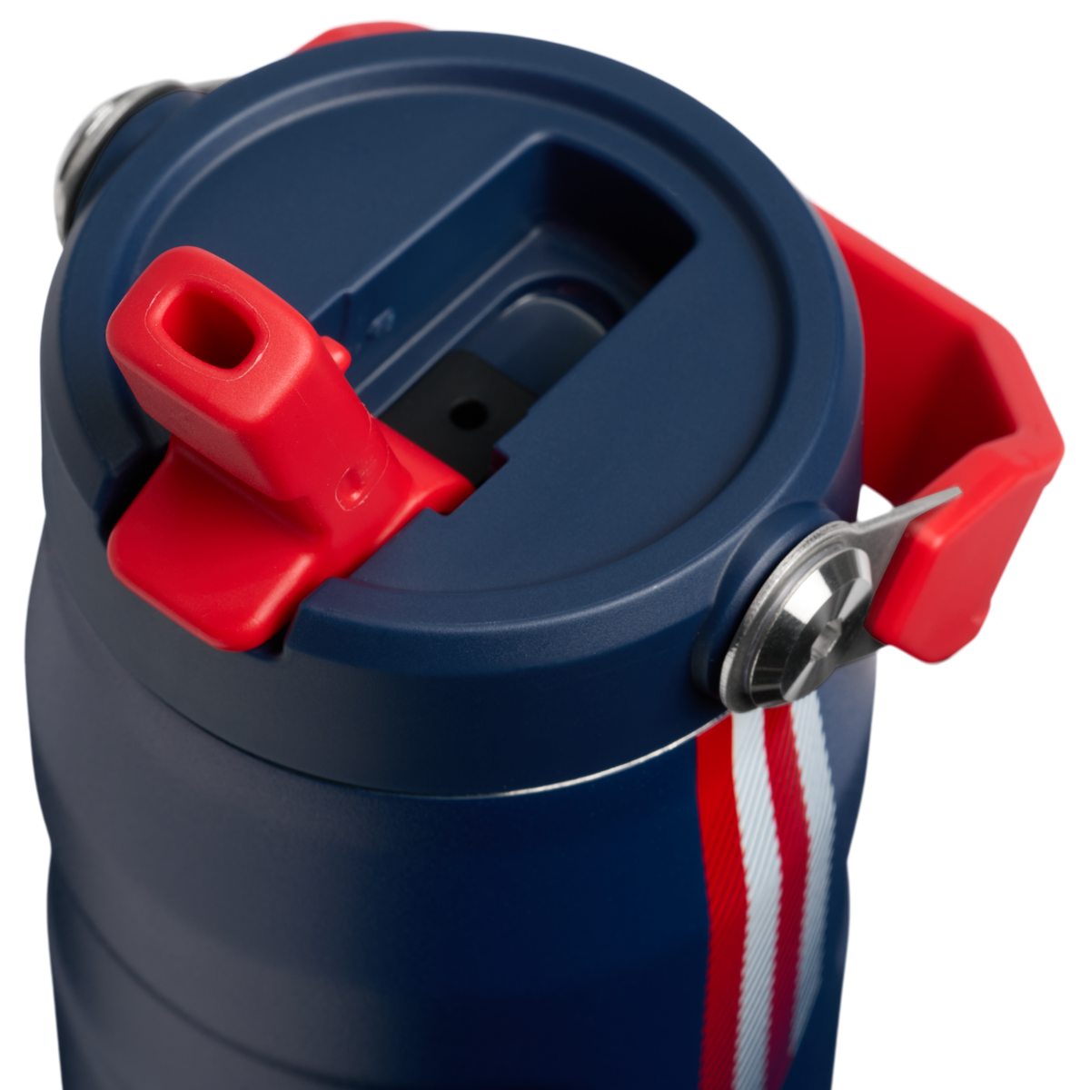 Stanley 1913 The Country Collection IceFlow™ Aerolight Flip Straw Bottle 24 OZ dans Team Navy Red | Couvercle Détaillé Afficher