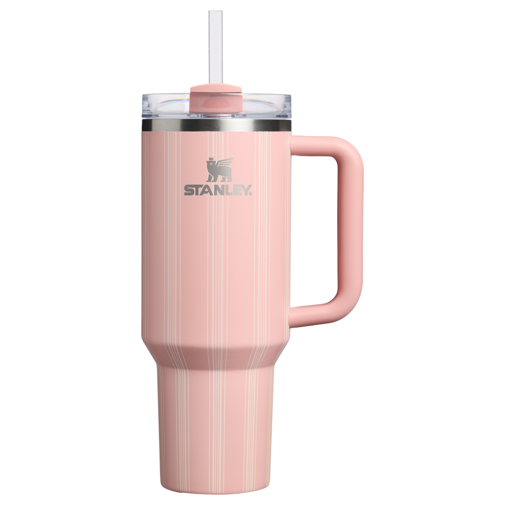 Stanley 1913 The Quencher H2.0 Flowstate™ Tumbler 40 OZ in Peach Rose Picnic Stripe | Front View