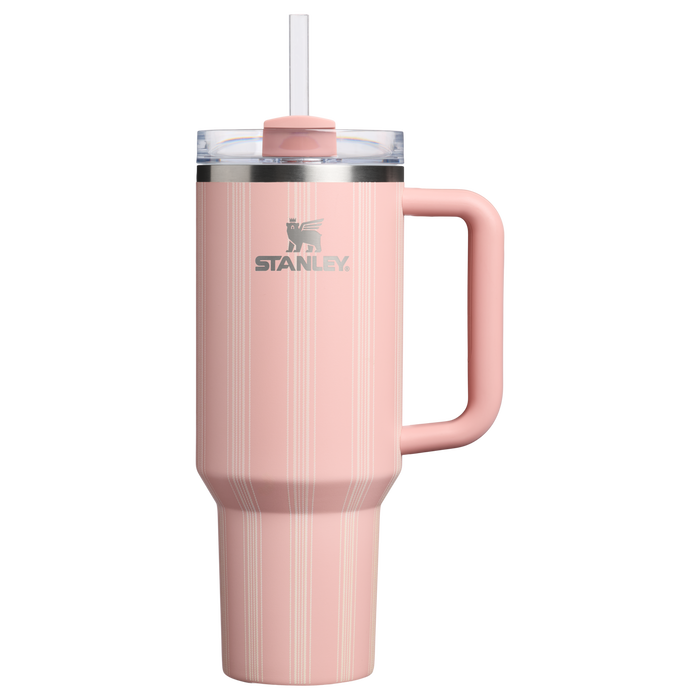 Stanley 1913 The Quencher H2.0 Flowstate™ Tumbler 40 OZ in Peach Rose Picnic Stripe | Front View
