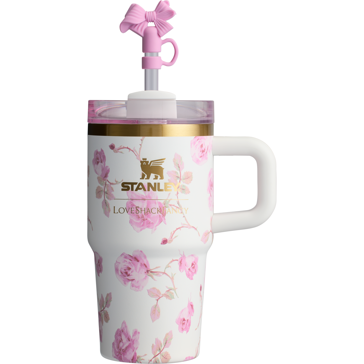 Stanley x Loveshackfancy Quencher H2.O FlowState Tumbler 20OZ in Ribbon Rosa