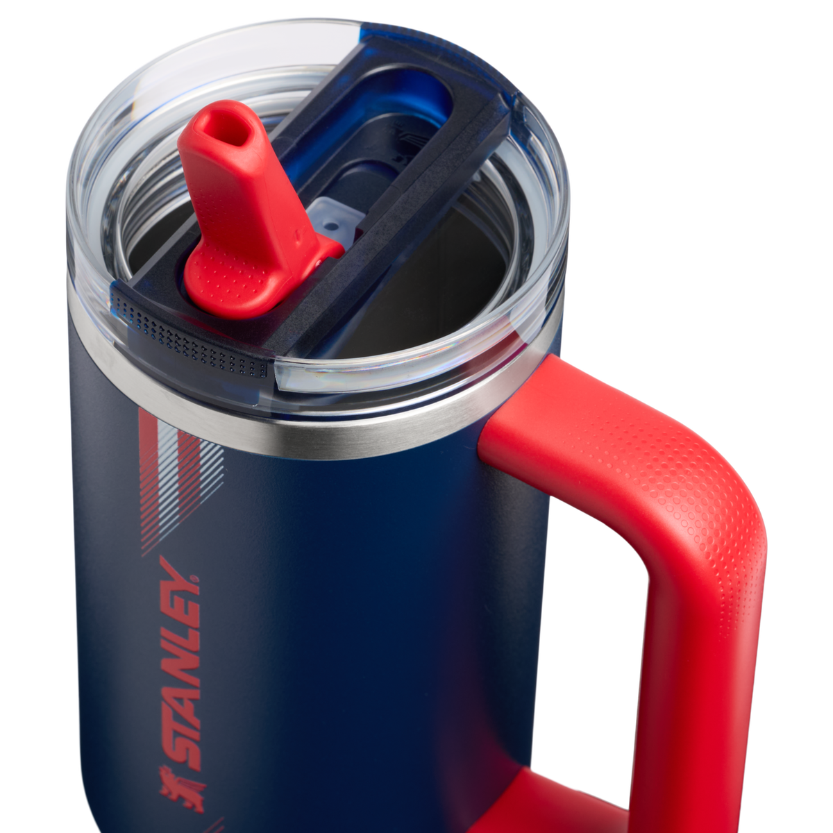Stanley 1913 The Country Collection Quencher® ProTour Flip Straw Tumbler 30 OZ in Team Navy Red | Lid Detailed View