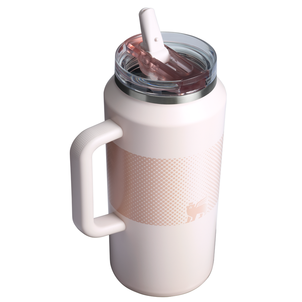 Stanley 1913 The Quencher ProTour Flip Straw Tumbler 64 OZ in Rose Quartz Fade | Back View