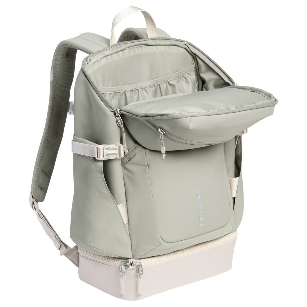 Stanley 1913 The Vitalize™ Backpack 30.9 QT dans Sage Grey | Retour Ouvrir Afficher