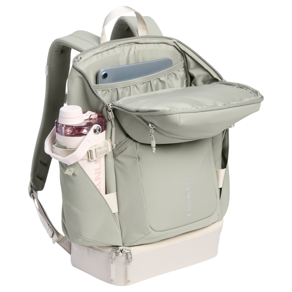 Stanley 1913 The Vitalize™ Backpack 30.9 QT dans Sage Grey | Retour Ouvrir Afficher